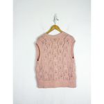ZARA Pink Jewel Button Pointelle Knit Vest Small Oversized Sweater Rhinestone Photo 11