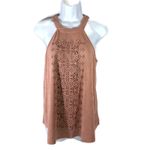 Taylor & Sage  Suede Feel Mauve Laser Cut Tank Size Small Photo 0