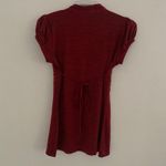 HeartSoul Women's Medium Red Ruffle Front V Neck Empire Waist Scrub Top Babydoll Photo 4