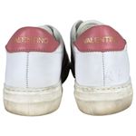 Valentino by Mario Maya Logo Leather Slip On Pink White Women's Size 8.5 Photo 8