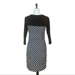 White House | Black Market  Women's Chevron Stripe Sheath Shift Dress Size Small Photo 4