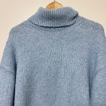 ZARA  Alpaca Wool Blend Knit Oversized Turtleneck in Light Blue Size Medium Photo 3