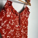 Nasty Gal  Ditsy Floral Midi Dress Orange Red Cottagecore Fairy Romantic Coquette Photo 6