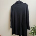 Eileen Fisher  Italian Merino Wool Long Cardigan Black Soft Knit Button Front XL Photo 4