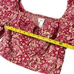 Japna NEW  Floral Puff Sleeve Sweetheart Crop Blouse Milk Maid Fairy Feminine L Photo 7