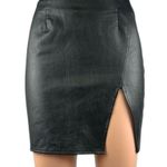 by the way. Revolve Trinity Black Faux Leather Vegan Slit Mini Pencil Skirt XS Photo 0