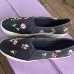 Keds x Kate Spade embroidered floral slip on platform sneakers size 10 Black Photo 2