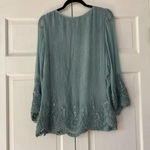 Soft Surroundings Silk Rosette Top Sequin Blouse Stormy Size Medium NEW NWT Photo 9