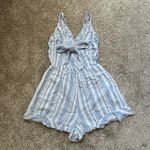 American Eagle Outfitters Striped Light Blue and White Romper Photo 2