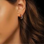 Handmade Exquisite 925 Sterling Silver Hoop Zircon Earrings Photo 4