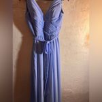Kennedy Blue Blue Sleeveless Maxi Gown with Plunge Neckline for Weddings Photo 13