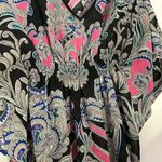 Nicole by Nicole Miller Paisley Kimono Multicolor Top Blouse Coverup Size XS Black Photo 5