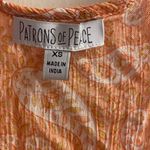 Patrons of Peace Womens Tank Top XS Oversized Orange Boho Paisley Print NWT Photo 1