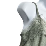 Y2K Trendyol Womens Cami Top S Green Lace Trim Spaghetti Strap Boho Chic Layer Photo 2