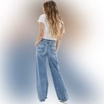 American Eagle  Super High Rise Baggy Wide Leg Blue Jeans 6R Slouchy Relaxed Photo 2