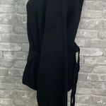 VICI Open Back Tie Waist Balloon Sleeve Black Sweater Photo 5