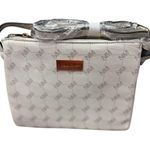 Nicole Miller Crème Gold Logo Hardware Shoulder Crossbody Bag Purse w Pouch NWT Photo 3