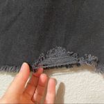 American Eagle  Black Distressed Denim Cut Off Skirt 2 Button Fly Photo 1