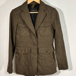 Banana Republic  Wool Blend Utility Blazer Jacket – Olive Military Style – size 0 Photo 0