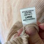 Gibson Look Womens Blouse Ribbed Knit V-Neck Long Sleeve Top Casual Pink L Photo 3