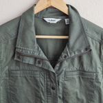 L.L.Bean Utility Chore Jacket Dusty Olive XL Petite Zip Front Pockets Casual Photo 10