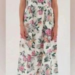 TACH x ANTHROPOLOGIE | Marita Linen Dress Floral Midi Dress Cottagcore | Small Pink Photo 0