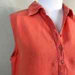 Workshop Republic Clothing Dress Medium Orange Linen Tencel Sleeveless Shift Photo 1