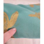 St.Thomas U.S.V.I canvas Turquoise with Gold foil sea turles and zipper. A12 Green Photo 7