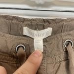 Eileen Fisher Brown 100% Linen Zipper Detail Cropped Pants Size Large Photo 3