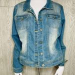 denim Blue identity floral embroidered PXL long sleeve Jean jacket XL Photo 6