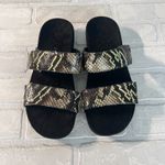 Vionic Sandals Women 8 Black Randi II Boa Snake Print Double Strap Slide Comfort Photo 7