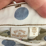 Billabong Wrangler White & Blue Polka Dot Denim Shorts Frayed Hem High Rise Tan Size 26 Photo 7