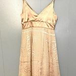 Guess Cream Pink Satin Velvet Floral Print Beaded Silk Blend Y2K Party Dress 3 Photo 4