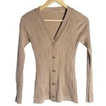 Missoni Tan Cashmere Ribbed Knit Toggle Front Cardigan Sweater Small Photo 0