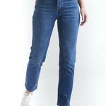 DU/ER Performance Denim High Rise Skinny Jeans Womens 25x36 Dark Stone Stretchy Blue Size 26 Photo 0