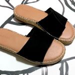 SUEDE SLIDES Black Slip On Sandals Shoes. Women’s Size 8. Worn Once! Photo 0