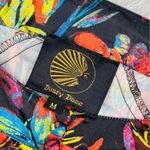 ASOS dusty Daze mini dress with high collar and clasps in dark floral print long Photo 5