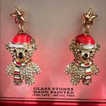 Piper K | Whimsical Christmas Teddy Bear Earrings Gold Photo 5