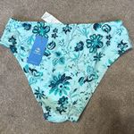 Cupshe  Earthy Blue Floral Print Mid Rise Swim Bikini Bottoms Size S Photo 4