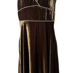 Zara‎ Woman Velvet Midi Dress Sz M Fairy Grunge Whimsygoth Jewel Tones Autumn Brown Size M Photo 0