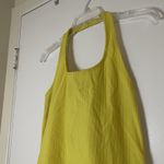 Versace Vintage jeans couture ribbed halter yellow mini bodycon dress 32/ 46 Photo 1