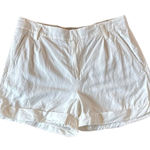 Vince white linen blend 4” inseam cuffed shorts size 12 Photo 0