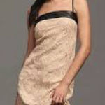 Anthropologie  Square Neck Lace Mini Dress Black and Cream NWT Size 10 Photo 0