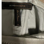 BCBGMAXAZRIA BCBG Silver Cocktail Dress Size 2 Fit Flare Dressy Metallic New Year's Eve NYE Photo 2