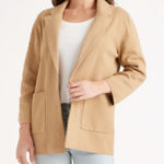 Quince  Camel Organic Cotton Knit Blazer (M) Photo 0