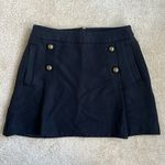 EXPRESS Sailor Black Twill Mini Skirt Pockets and Brass Buttons in Women’s 8 Photo 0