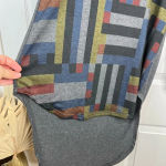 Go Couture Geometric Print Turtleneck High-Low Sweater Tunic Gray Size M Photo 5