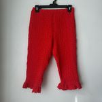 Anthropologie By  Red Popcorn Knit Capri Pants S Photo 4