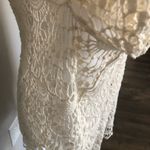 Step In Style Top Tunic Crocheted Swim Coverup Long Sleeve Cream Natural Neutral Tan Size M Photo 8