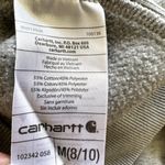 Carhartt Full Zip Sweatshirt High Neck Fleece Lined Ribbed Trim Cotton Gray M Photo 2